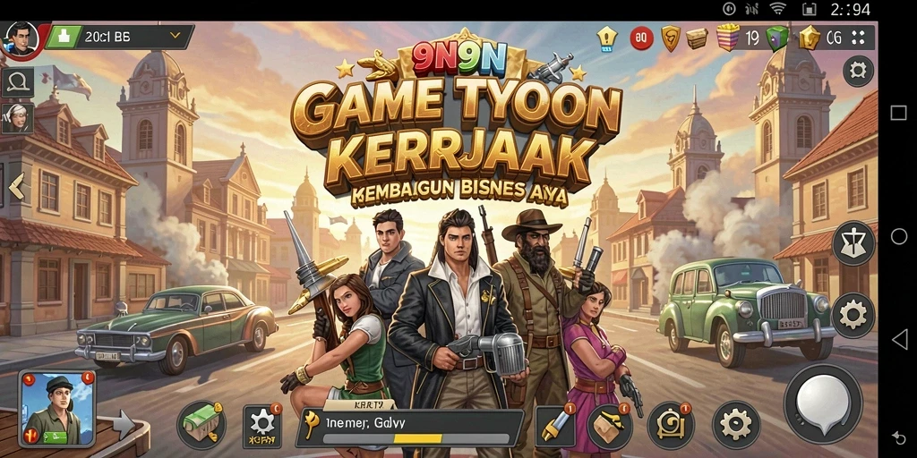 Screenshot game 9N9N dengan gameplay Tycoon yang menarik.