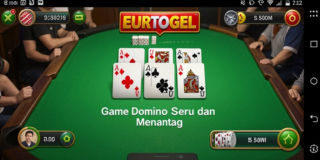 Tampilan gameplay seru dari game Domino EUROTOGEL.