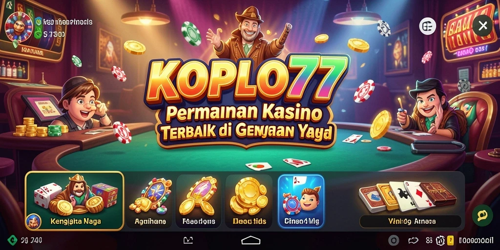 Tampilan gameplay menarik dari KOPLO77 yang penuh warna.