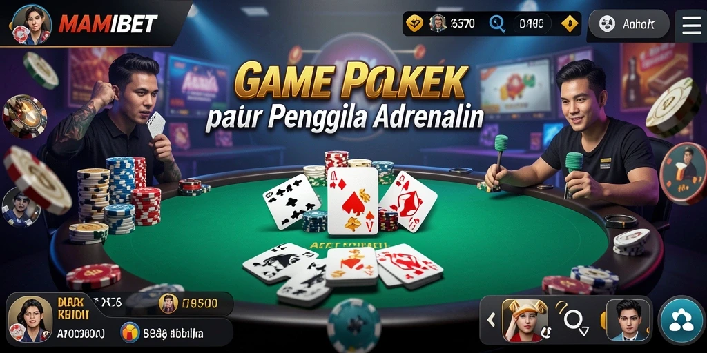 Tampilan gameplay Poker di MAMIBET yang mendebarkan.