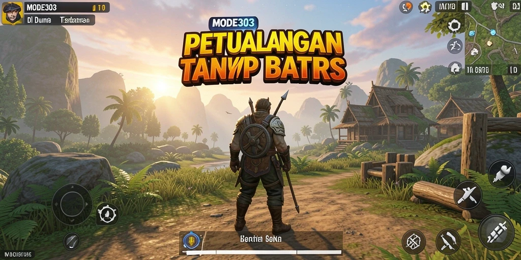 Tangkapan layar dari gameplay Open World yang luas di MODE303.