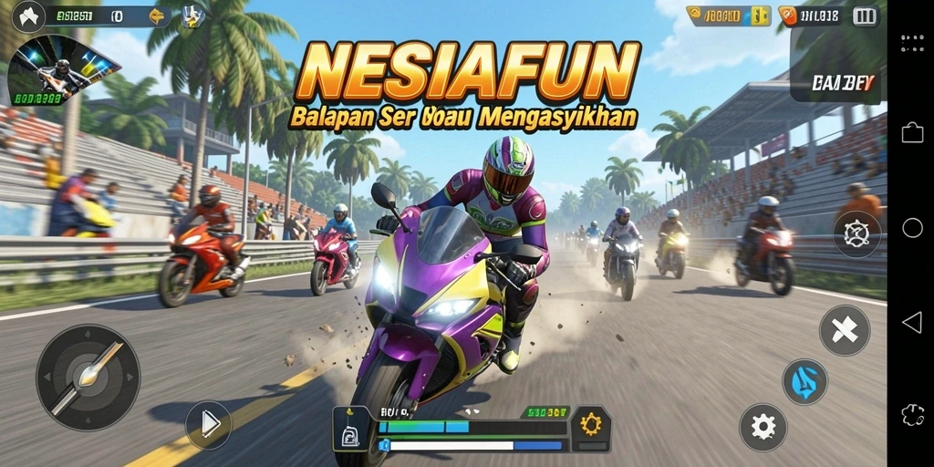 Tampilan seru dari balapan motor di NESIAFUN.