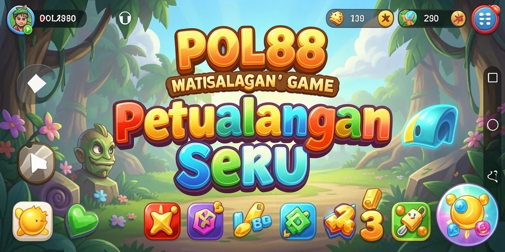 Screenshot POL88 menunjukkan gameplay Match-3 yang seru dan penuh warna.