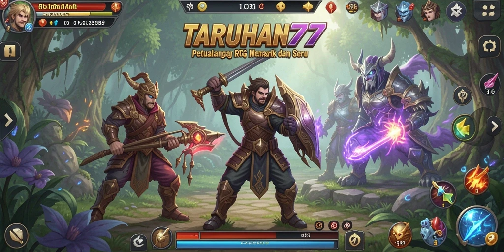 Screenshot gameplay <strong>TARUHAN77</strong> yang menampilkan pertarungan epik dalam RPG.
