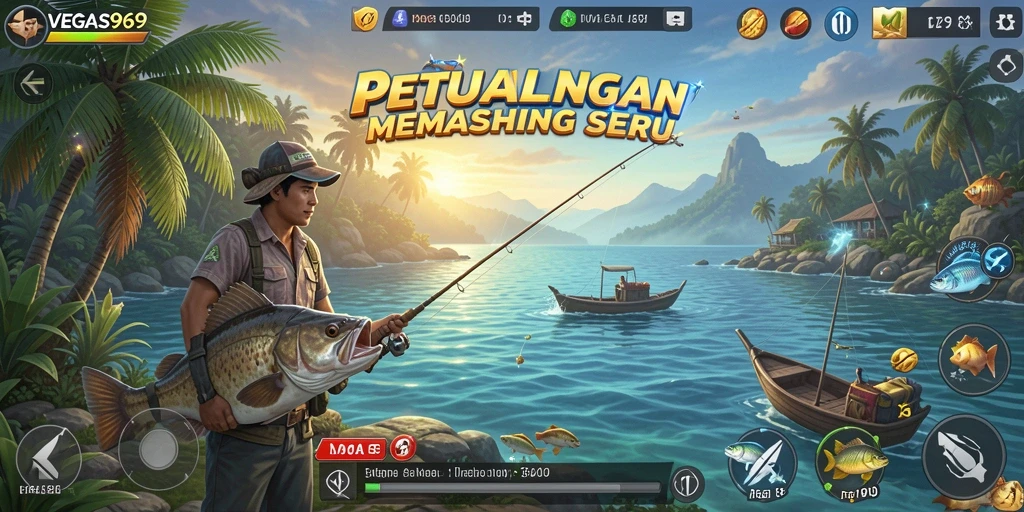 Tampilan gameplay memancing dalam VEGAS969 yang memukau.